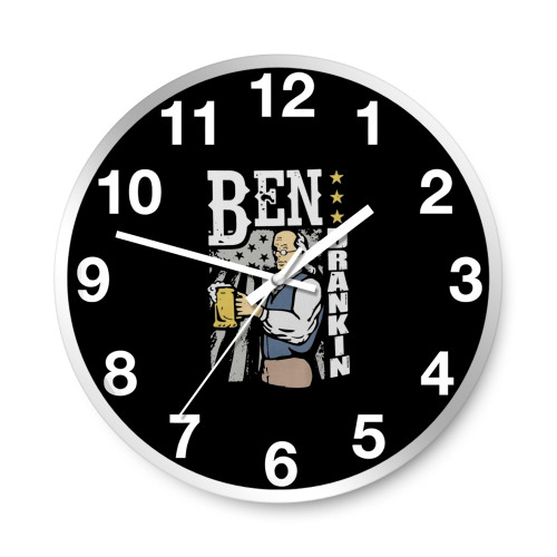 Funny Founding Father Ben Drankin Wall Clocks