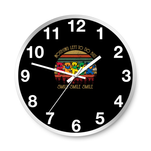 Grateful Bears Nothing Left To Do But Smile Vintage Wall Clocks