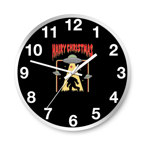 Hairy Christmas Bigfoot Retro Wall Clocks