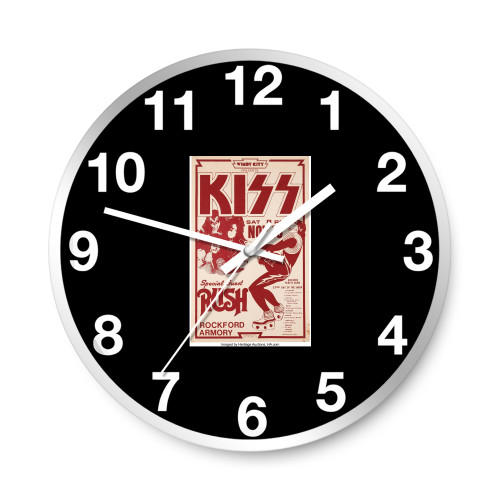 Kiss Rush 1975 Rockford Illinois Concert 1 Wall Clocks