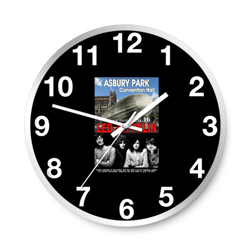 Led Zeppelin 1969 Convention Hall Asbury Park Nj Concert Wall Clocks