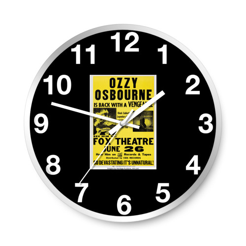 Ozzy Osbourne Fox Theatre Concert Wall Clocks