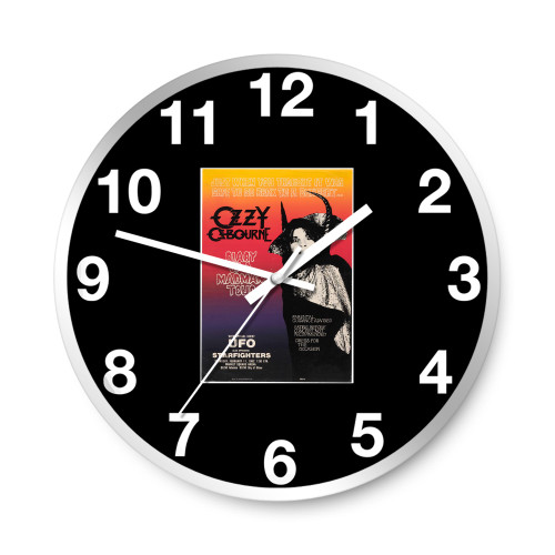 Ozzy Ozbourne 1982 Diary Of A Madman Tour Indiana Concert Wall Clocks