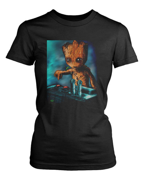 Baby Groot Death Button Women's T-Shirt Tee