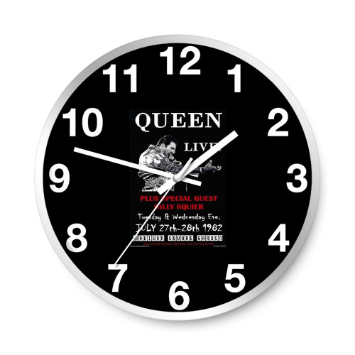 Queen Concert Featuring Freddie Mercury Wall Clocks