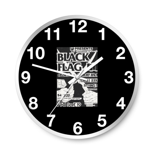 Raymond Pettibon Black Flag 1980 Wall Clocks