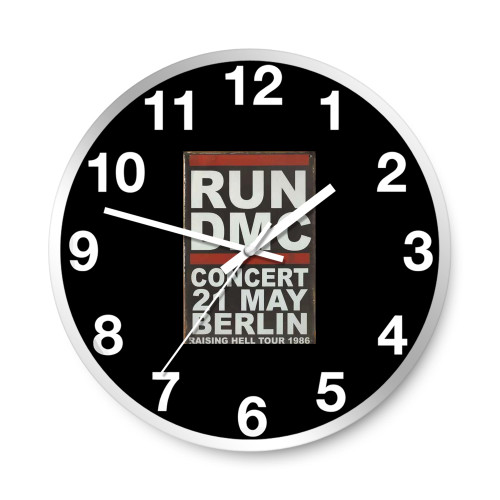 Run Dmc Concert 21 May Berlin 1986 Retro Gifts Retail Wall Clocks