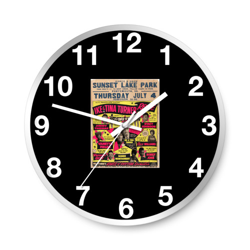 Sensational Ike And Tina Turner Revue Fourth Of July 1963 Boxing Style Concert Wall Clocks