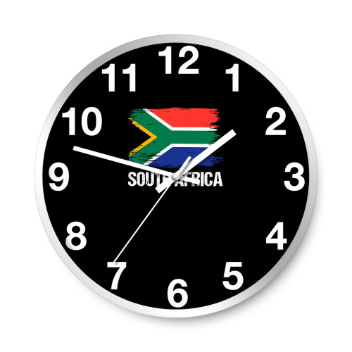 South Africa Flag Pride Vintage Heritage Patriotic Born Wall Clocks