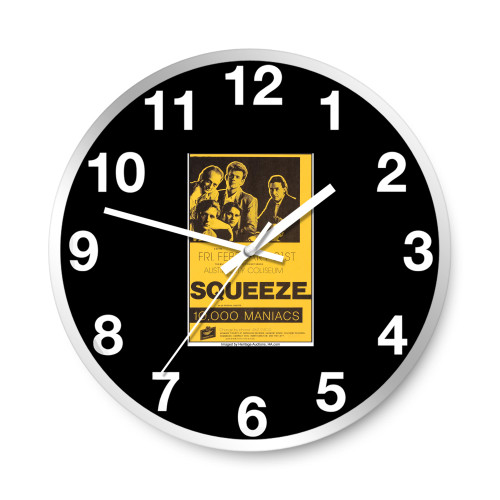 Squeeze And 10000 Maniacs At Austin City Coliseum 1988 Wall Clocks