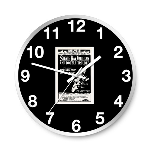 Stevie Ray Vaughan And Double Trouble Live Alive Tour Original Concert Wall Clocks