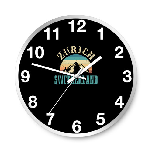 Switzerland Alps Vintage Mountains Swiss Wall Clocks