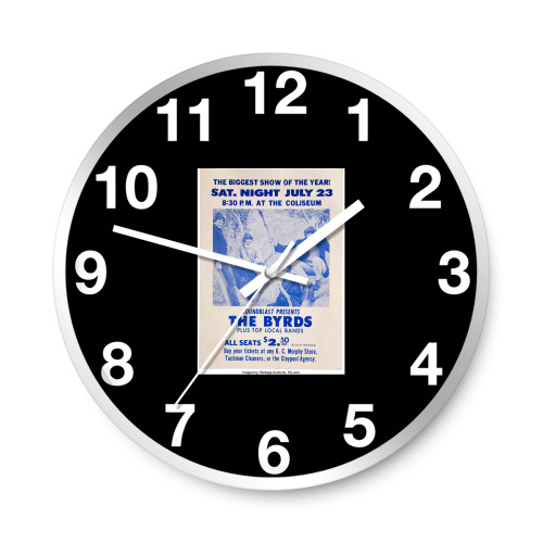 The Byrds 1966 Indianapolis In Cardboard Concert Wall Clocks