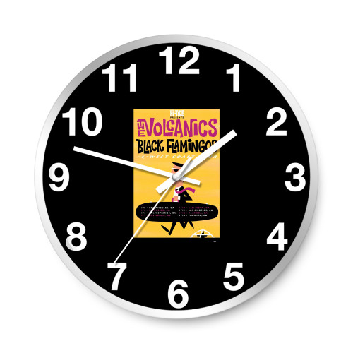 The Volcanics And Black Flamingos West Coast Tour 2018 Wall Clocks