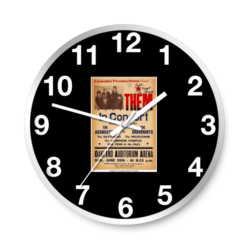 Them 1966 Boxing Style Concert Wall Clocks
