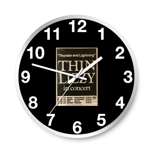 Thin Lizzy 1983 Thunder And Lightning Tour 1 Wall Clocks