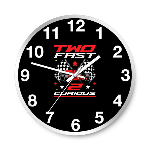Two Fast 2 Curious Birthday Decorations 2nd Bday Wall Clocks