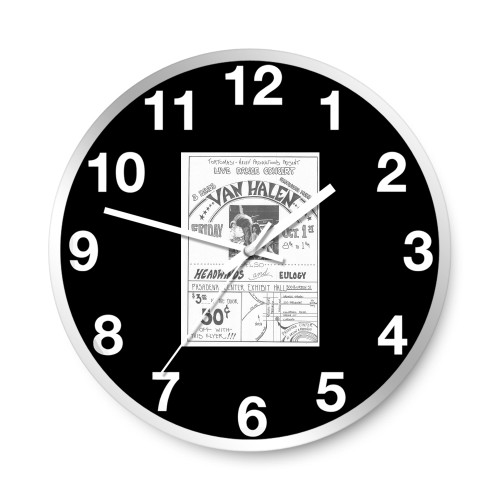 Van Halen Concert Flyer 1976 Pasadena Center Exhibit Hall Wall Clocks