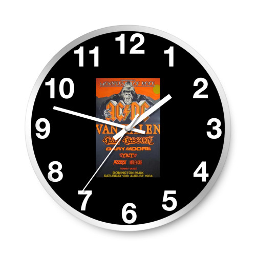 Van Halen Monsters Of Rock Vintage Concert Wall Clocks