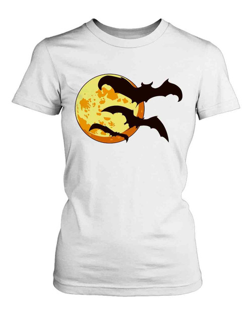 Halloween Bat Moon Women's T-Shirt Tee