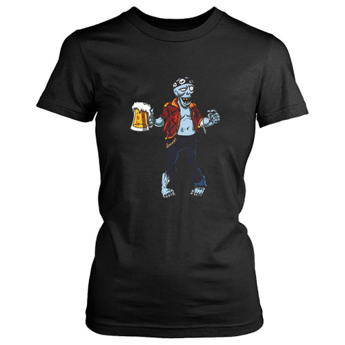 Zombie Pirate Beer Drinking Halloween Party Women's T-Shirt Tee