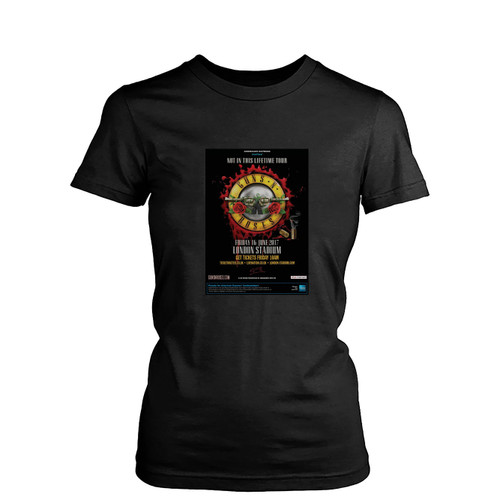 0797 Vintage Music Art Guns 'n Roses Not In This Lifetime T The Vintage Music Womens T-Shirt Tee