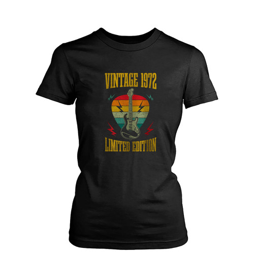 50 Year Old Gifts Vintage 1972 Limited Edition 50th Birthday Guitars Womens T-Shirt Tee