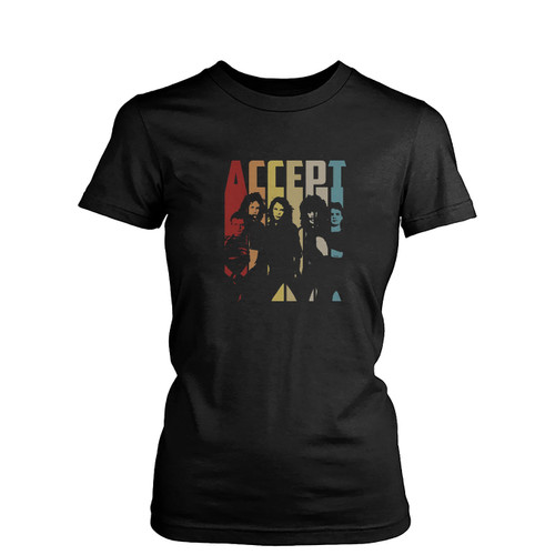 Accept Band Retro Vintage Womens T-Shirt Tee