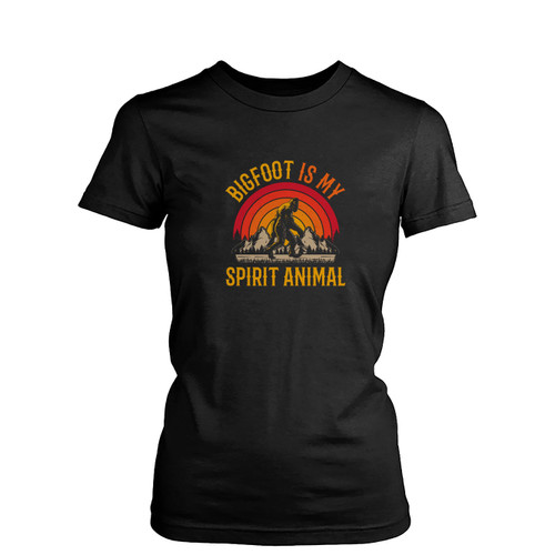 Bigfoot Is My Spirit Animal Vintage Womens T-Shirt Tee
