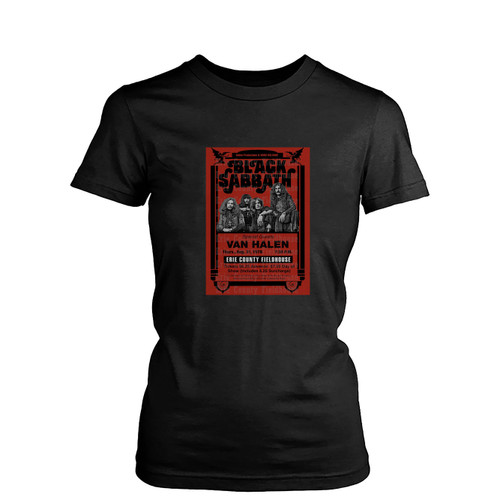 Black Sabbath Van Halen 1978 Concert Womens T-Shirt Tee Black Sabbath Van Halen 1978 Concert Womens T-Shirt Tee