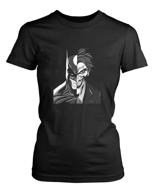 Batman And Joker Art Women's T-Shirt Tee