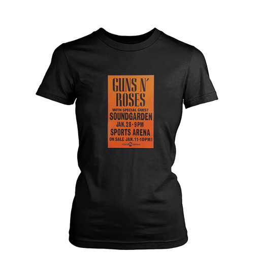 Guns N' Roses And Soundgarden 1992 Boxing Style Concert Womens T-Shirt Tee