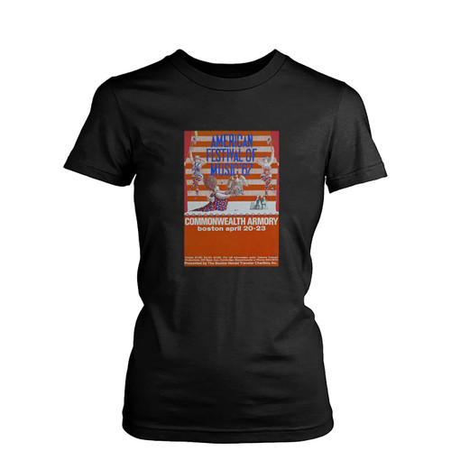 Otis Redding Jefferson Airplane Muddy Waters 2 American Festival Of Music 67 Concert S Womens T-Shirt Tee