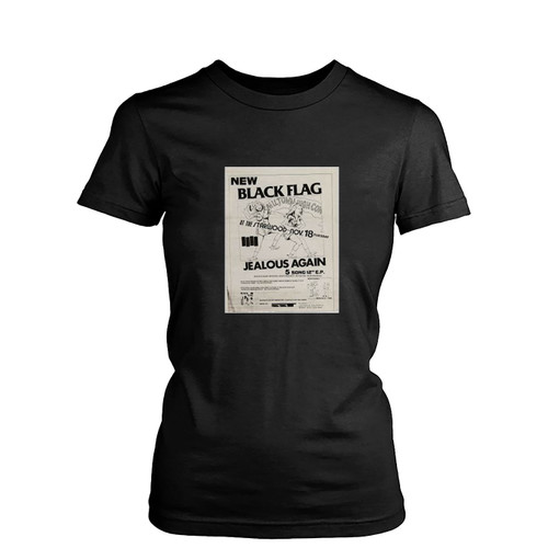 Punk Rock Concert Flyers Featuring Black Flag Womens T-Shirt Tee