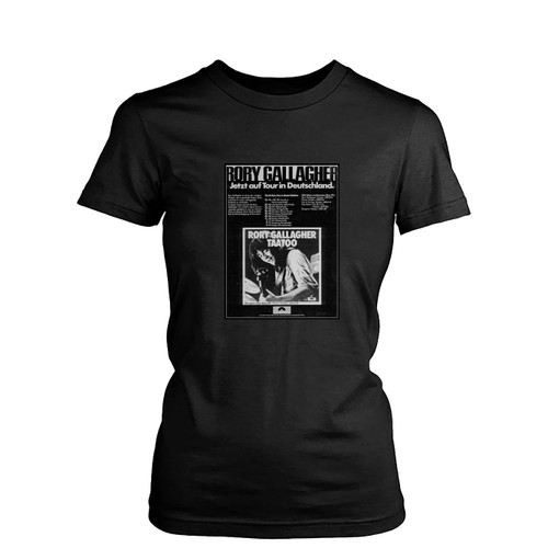 Rory Gallagher German Tour 1973 Womens T-Shirt Tee