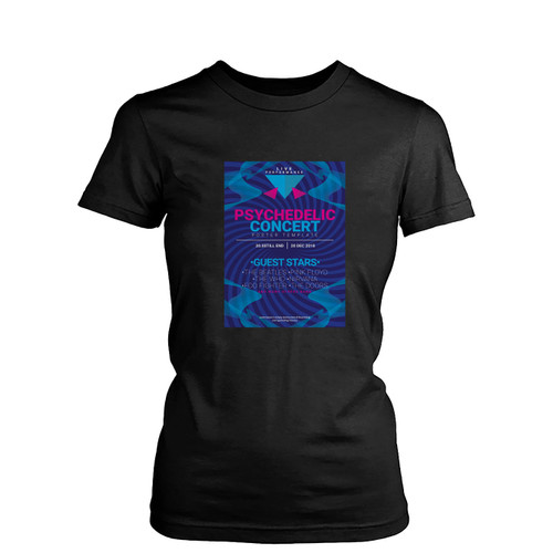 Simple Psychedelic Concert Womens T-Shirt Tee