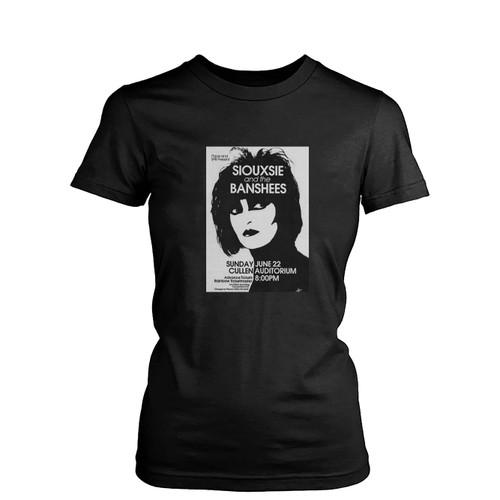Siouxsie & Banshees Vintage Concert Reproduction Womens T-Shirt Tee