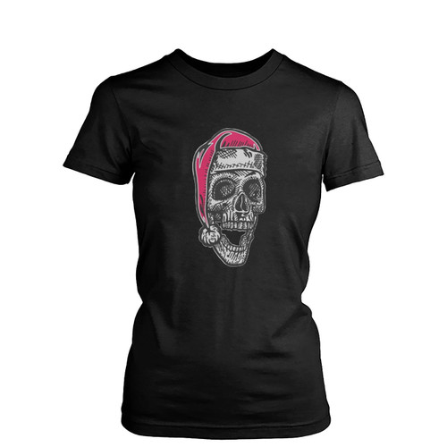 Skull Christmas Gothic Womens T-Shirt Tee