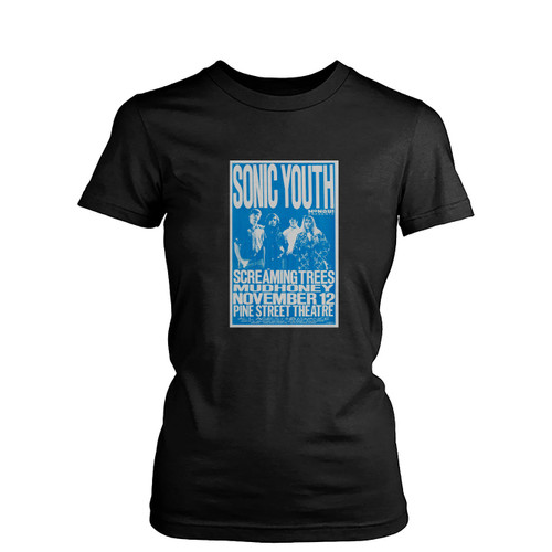 Sonic Youth Screaming Trees Mudhoney Pine Street Theatre Concert Womens T-Shirt Tee