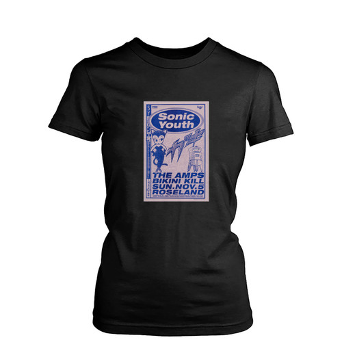 Sonic Youth The Amps Bikini Kill Roseland Concert Womens T-Shirt Tee