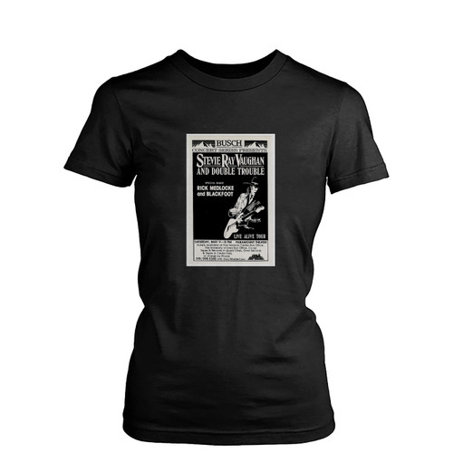 Stevie Ray Vaughan And Double Trouble Live Alive Tour Original Concert Womens T-Shirt Tee