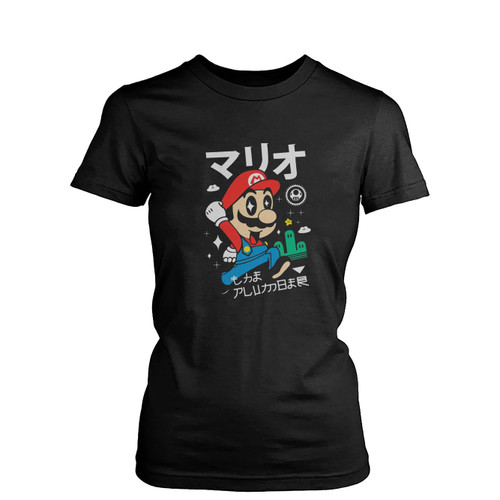 Super Mario Kawaii Mario Bros Retro 80s Nostalgia Womens T-Shirt Tee