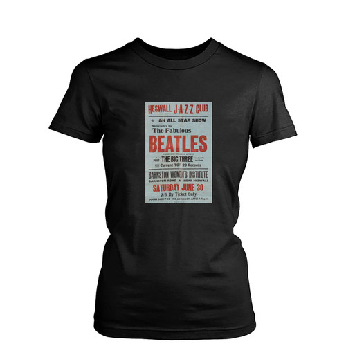 The Beatles 1962 Heswall Concert Womens T-Shirt Tee