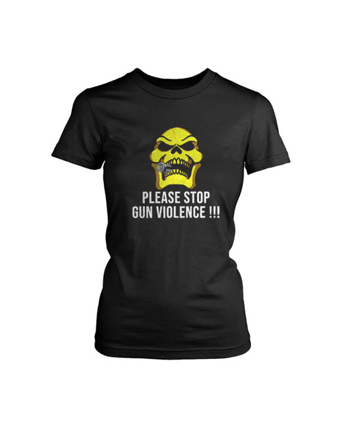 Gun Violence Skeleton Stop Women's T-Shirt Tee