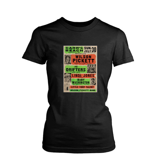 Wilson Pickett & The Drifters 1967 Concert Womens T-Shirt Tee