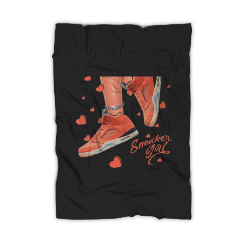 Sneaker Girl Heart Blanket