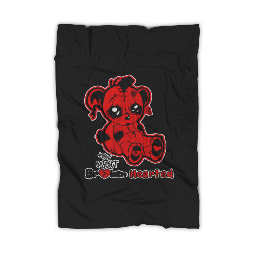 Teddy Bear Broken Hearted Red Thunder Blanket