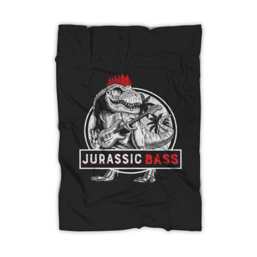Jurassic Bass Dinosaur With Bass Guitar Blanket