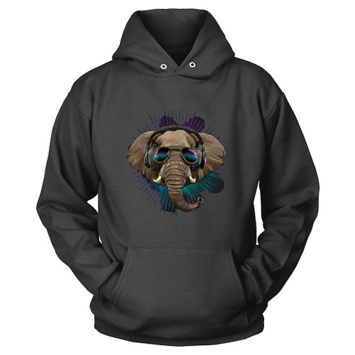 Music Elephant Dj With Headphones  Hoodie