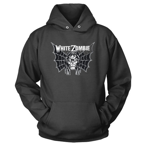 White Zombie Bat Face Logo Hoodie